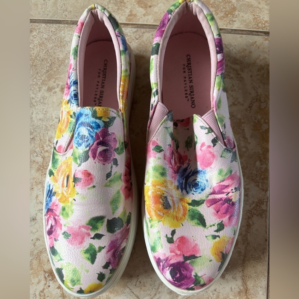 Christian Siriano Multicolor Floral Slip-Ons